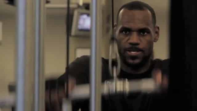 Lebron James training in the gym