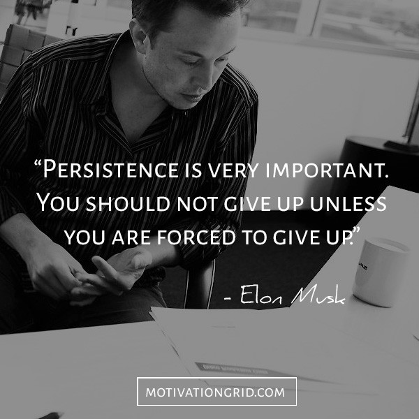 Persistence quote by Elon Musk