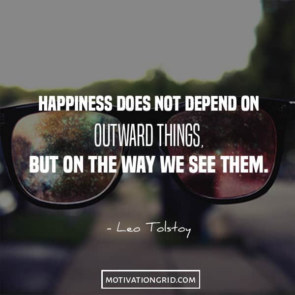 Leo Tolstoy quote image about happiness, the way you see the world, image