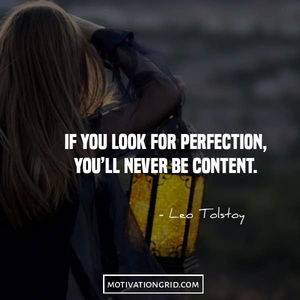 Leo Tolstoy quote about perfection and being content