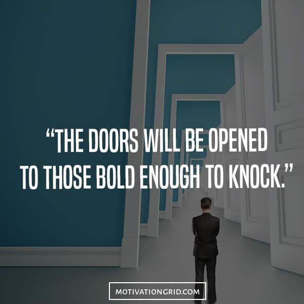 The doors quote image, inspiring, knock, be bold, open