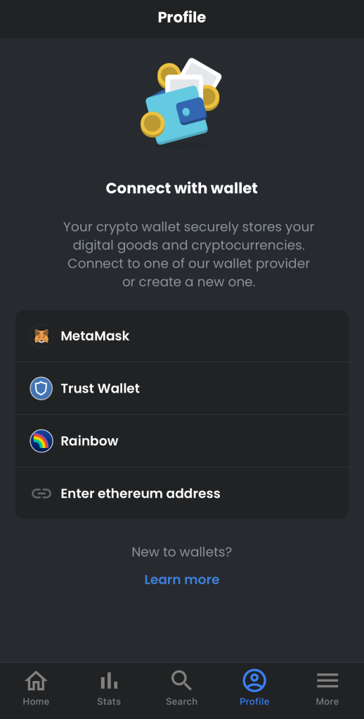 opensea mobile app wallet connection screen, how to connect metamask to opensea, image