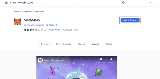 metamask chrome extension installation screen, how to create metamask wallet, image